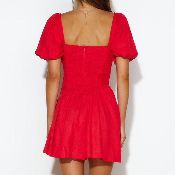 NWT Hello Molly Vibrant Red Mini Dress Pretty Pals - size US 6‎ / medium - Picture 3 of 16